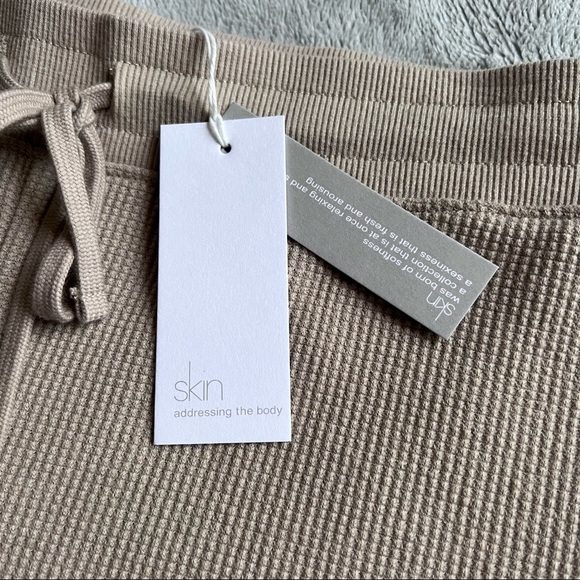 NWT Skin Leona High Rise Waffle Knit Drawstring Lounge Leggings Elm Sz 4 XL - Picture 8 of 15